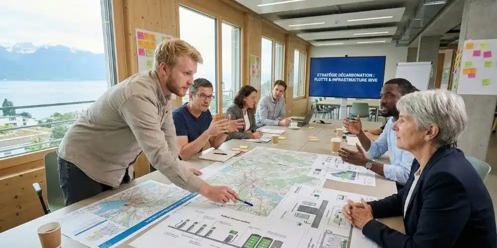Atelier stratégique en équipe (6 personnes) sur la décarbonation d'un parc d'entreprise via l'infrastructure de recharge et le stockage batterie - impulse Sàrl